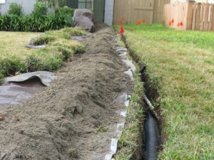 screen room drainage pipe to street