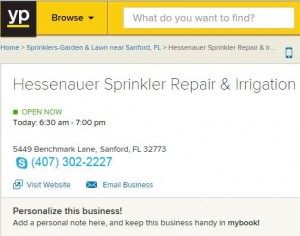 Hessenauer Sprinkler Repair on Yellow Pages